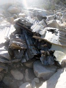 Wreckage from a plane crash