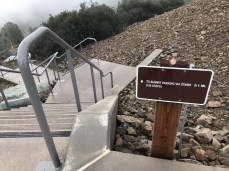 Concrete steps from the summit parking area to the top