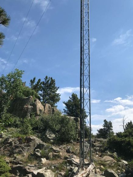 Radio tower atop Bergen Peak
