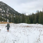 Hiking through the snow in Granite Canyon