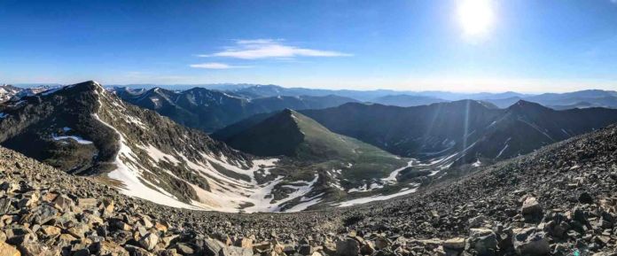 Looking down the cirque from Grays Peak