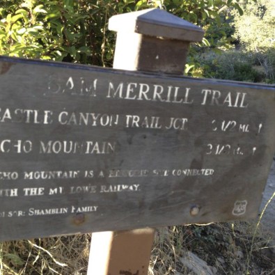 Sam Merrill Trailhead Sign