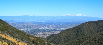 You can see the snow-capped San Bernardino mountains in the distance.