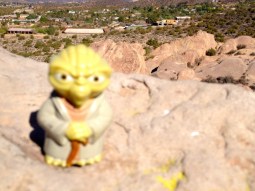 Yoda atop Vasquez Rocks