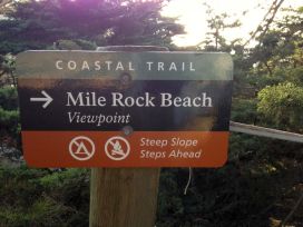Sign to Mile Rock Beach