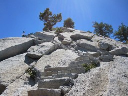 Steep granite steps