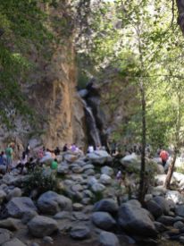 Eaton Canyon Falls draws a lot of wilderness tourists