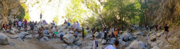 Th mob at Eaton Canyon Waterfall