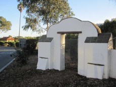 Historic arch marking entrance to Doheny campground area