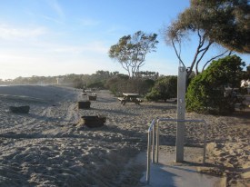 The edge of Doheny State Beach campground