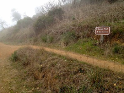 Signs marking the spur to Mt. Livermore