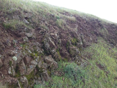 Layers of rock on the crown of Bald Mountain