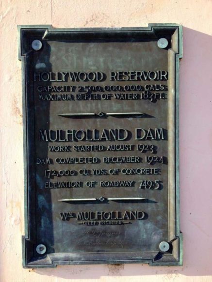 Mulholland Dam plaque