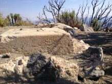 Remnant foundation of structure atop San Gabriel Peak