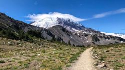 Looking back at Mount Rainier