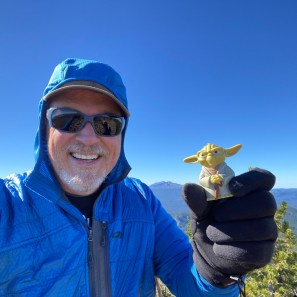 Yoda and I at the summit of Maiden Peak
