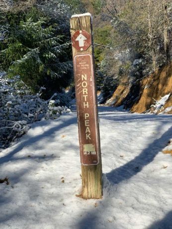 North Peak trail marker