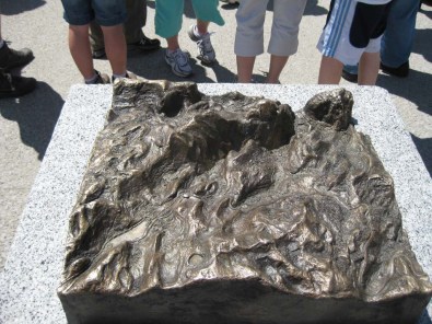 A sculpted relief map