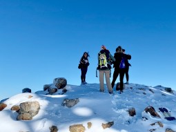 Snowy summit of Mount Saint Helena