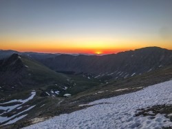 Sunrise as we ascend Grays Peak