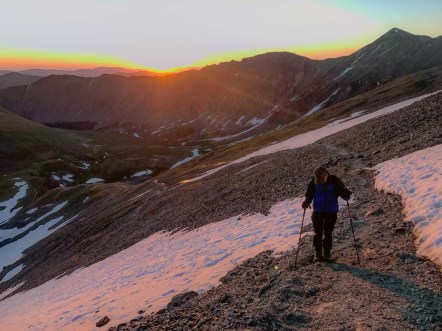 Starting early up Grays Peak pays dividends with the sunrise