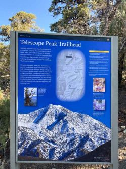 Telescope Peak Trailhead sign